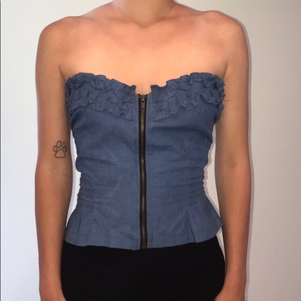 Chambray Bustier - Picture 2 of 3